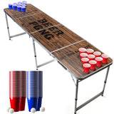 Table de Bière Pong - Table Beer Pong Old School + 60 Red Cups + 60 Blue Cups + 6 Balles (copie)