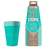 20 Paper Cups Turquoises 53cl