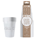 20 Vasos Cartón Blanco 53cl