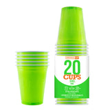 20 Vasos Verde Neón 53cl