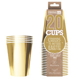 20 Paper Cups Dorés 53cl
